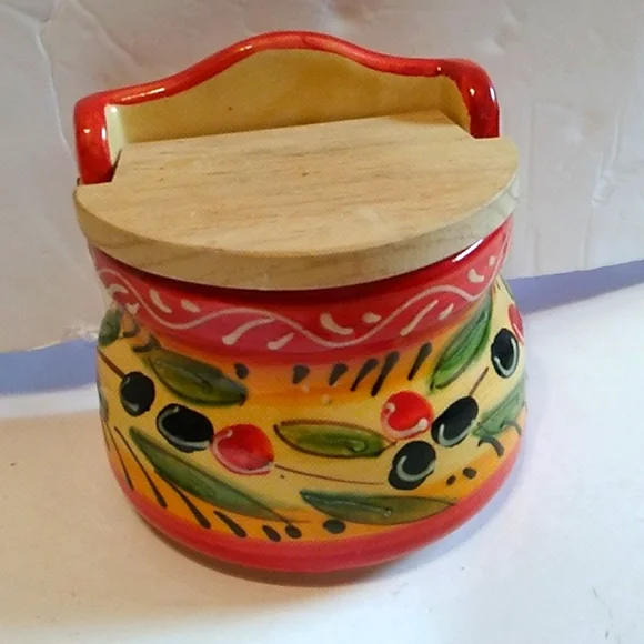 Pier 1 Imports Olive Salt Cellar - Picture 1 of 8